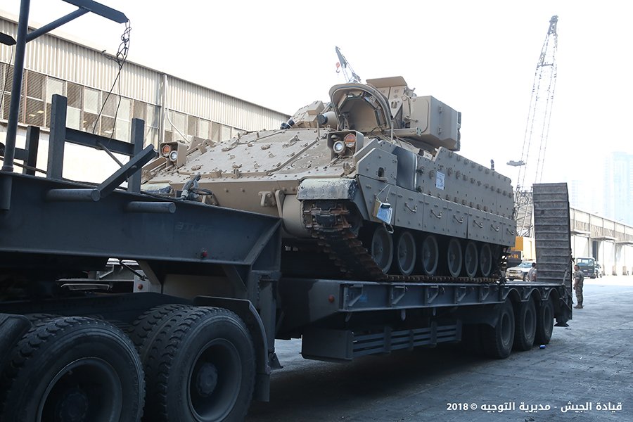 Lebanese Army received the fourth batch of the BRADLEY armored combat vehicles at Beirut Port as part of the US military assistance program for the Lebanese Army