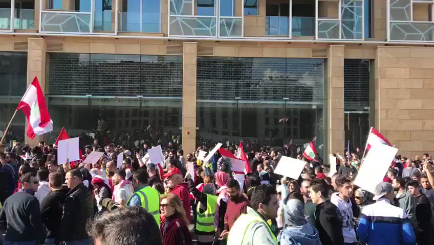 Thousands gathering in Beirut to protest the living and economic situation in the country 