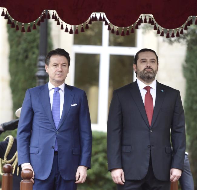 Italy's PM Giuseppe Conte is   in Lebanon, where he has met PM Saad Hariri.   