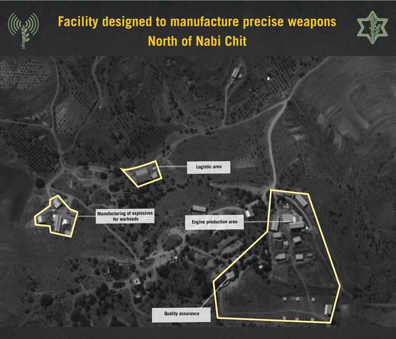Israeli army: Here's a picture worth a thousand missiles:  We can reveal that inside this Hezbollah facility is Iranian-supplied machinery used to manufacture precision guided missiles with an accuracy of less than 10 meters. Location: Nabi Chit, Lebanon