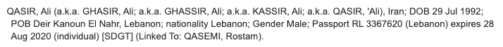 Yesterday's @USTreasury designations included one Lebanese national, and three Lebanese entities
