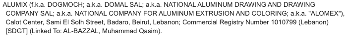 Yesterday's @USTreasury designations included one Lebanese national, and three Lebanese entities