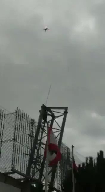 Video circulating showing the drone being shot at