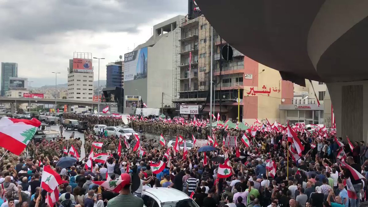 Jal el-Dib right now. Army trying to split the protest down the middle. 