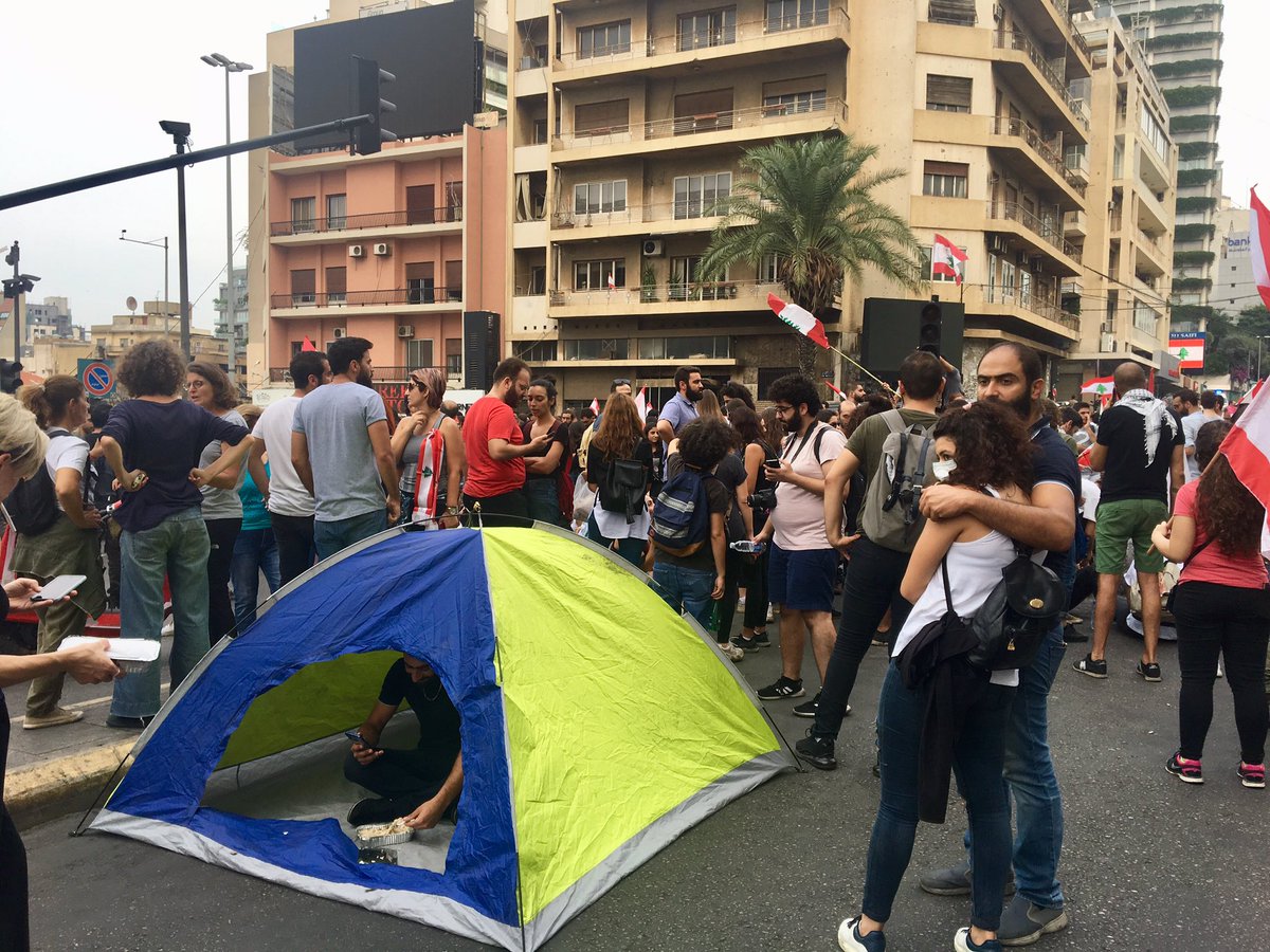 Riot police have backed off. Beirut's Ring highway is still blocked, letting only ambulances, police, and military vehicles through.  