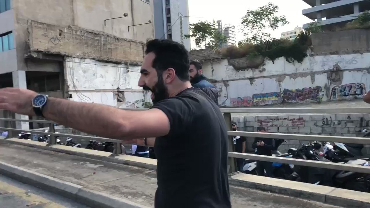 Hezbollah and Amal Supporters   attack protesters & media at the Beirut Ring road 