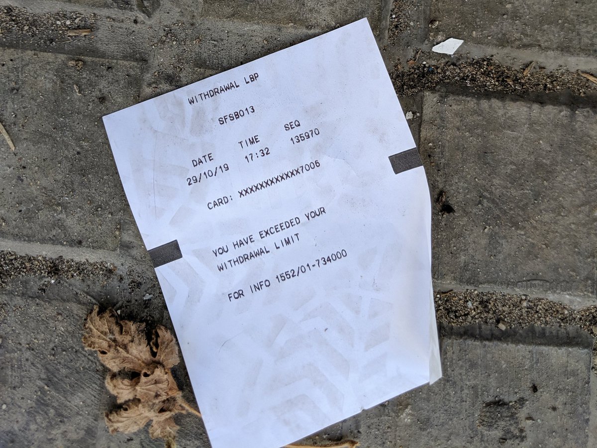 Lebanese banks have been closed for 13 days during protests over fears that everyone will try to withdraw their savings all at once. There are signs this is happening already. All of these receipts are withdrawal slips. You have exceeded your withdrawal limit.