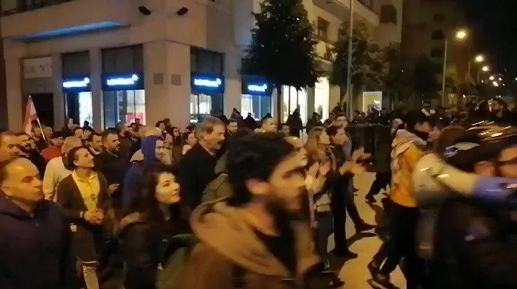 Protests continue - Lebanon people march from parliament square to Caretaker Prime Minister Saad Hariri's residence - message: they don't want him to return to power - demand is for ruling elite to give up power to transitional Govt made up of independents