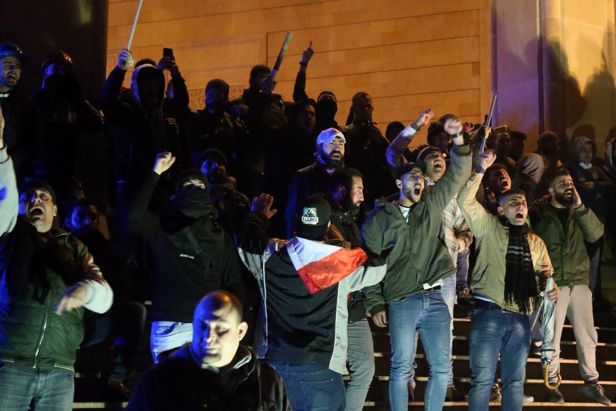 Lebanon: Day 94 of the Revolution. Protesters clashed with Riot police outside Parliament entrances Beirut. Police fired tear gas grenades at Mohamad Al-Amin Mosque and beat protesters hiding inside the mosque despite calls from the Imam not to attack.
