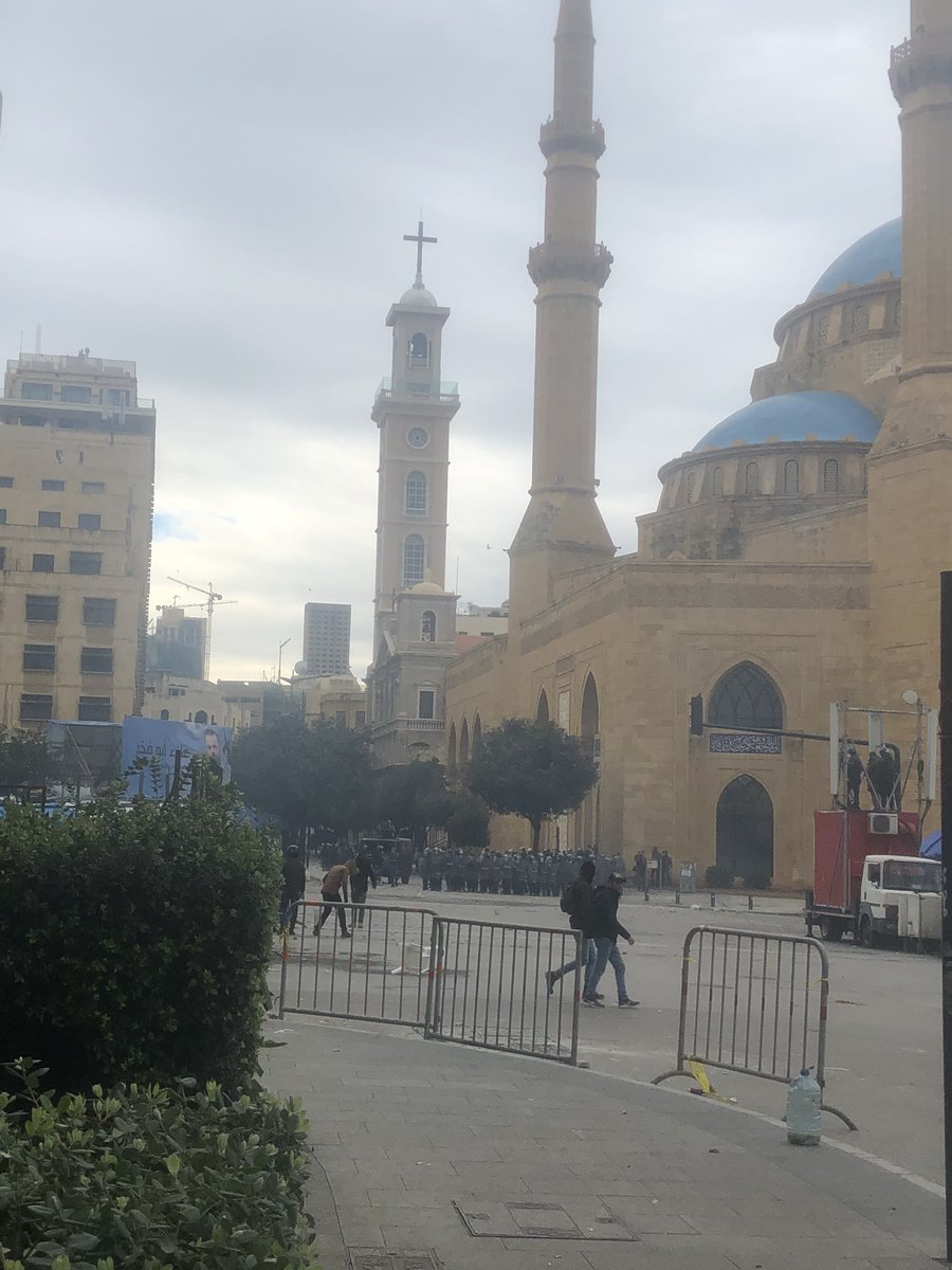 Downtown Beirut is a big cloud of teargas right now, clashes continuing on several fronts.