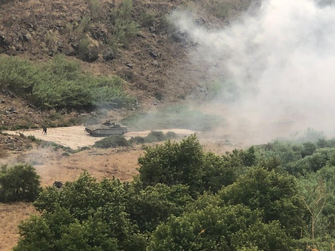 Earlier today the Israeli army crossed the technical fence (not the blue line.) for an hour and conducted some work near Wazzani.