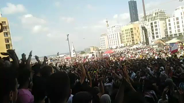 Massive crowd in Beirut's Martyrs' Square