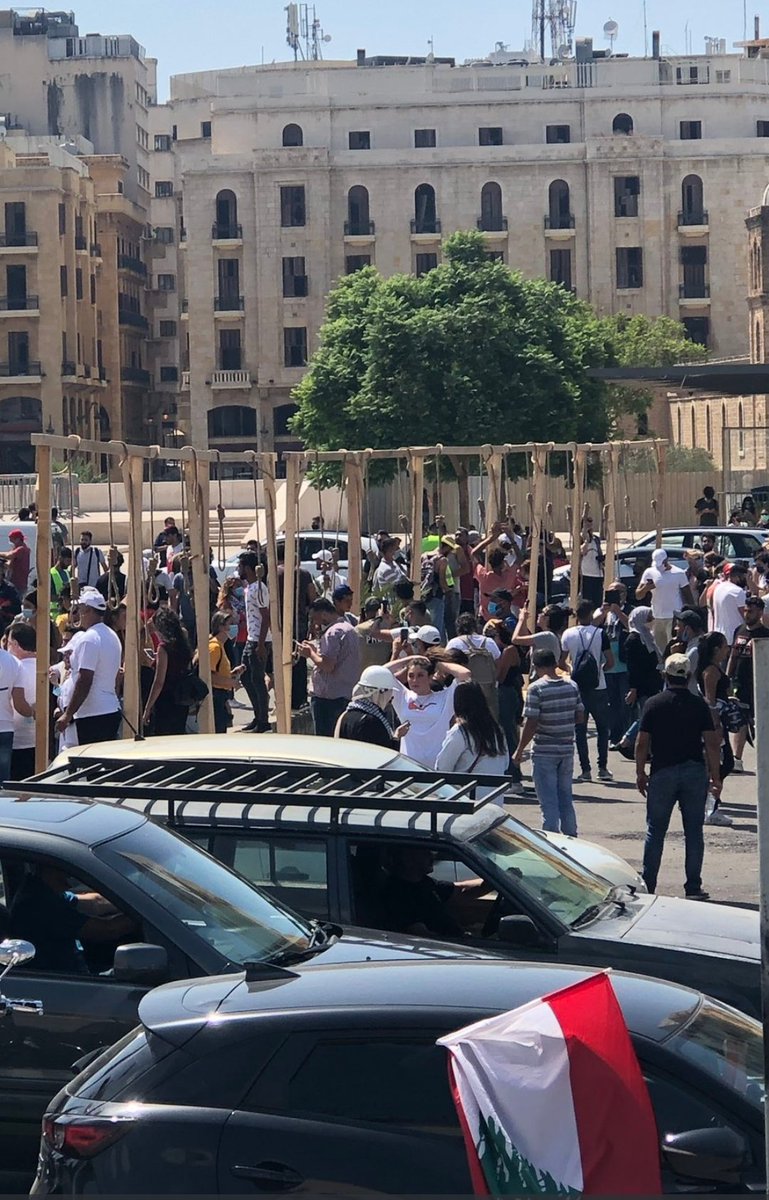 People of Lebanon are desperate, today there is a massive protest scheduled . People prepared nooses for the politicians