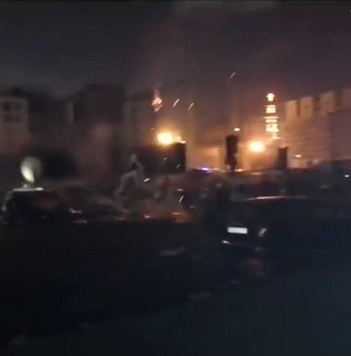 The clashes in central Beirut, Lebanon
