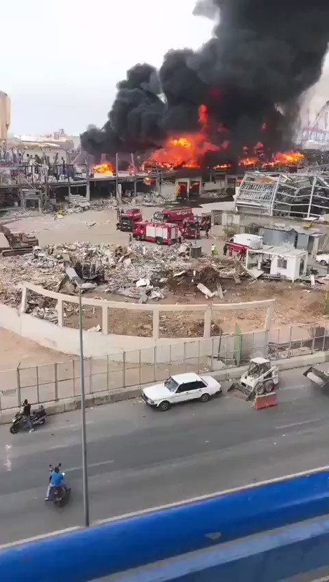 Video from Beirut Port showing the latest fire