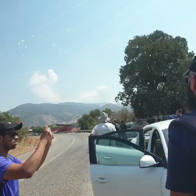 Video of air defenses active over the Golan Heights