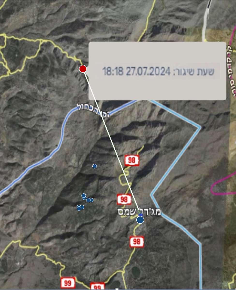 The Israeli army releases evidence showing shrapnel found at the scene of the rocket strike in Majdal Shams yesterday matching an Iranian-made Falaq-1 rocket, which is in use by Hezbollah. The Israeli army also publishes the flight path of the heavy rocket, launched from the Chebaa area in southern Lebanon