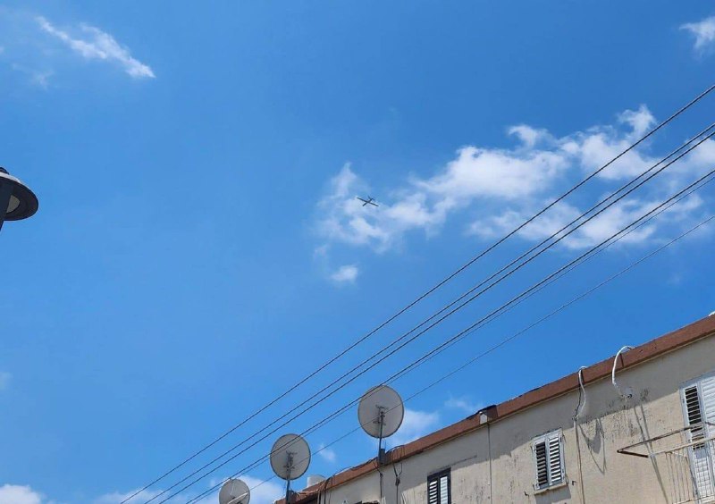 A Hezbollah drone in the skies over the city of Nahariya.