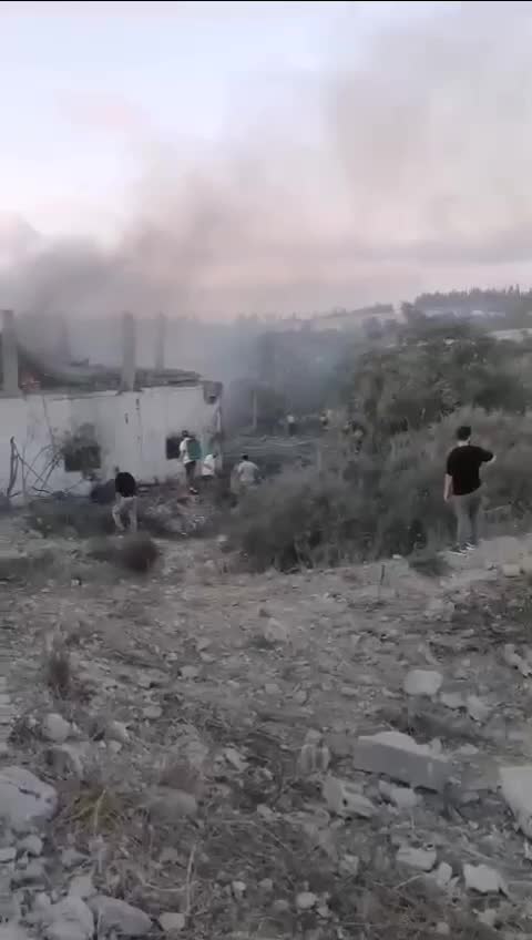 The building that was targeted in the Israeli army air strike in Maaroub