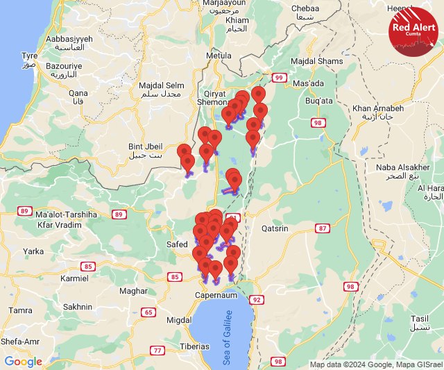 Se han emitido toneladas de alertas de infiltración de drones en la Alta Galilea en varias oleadas