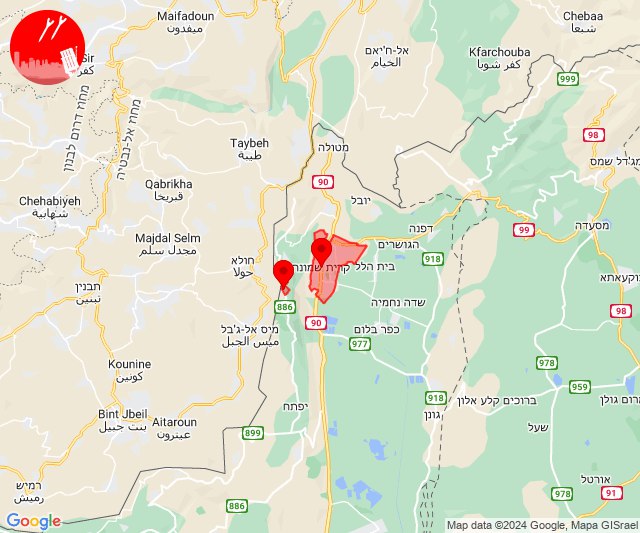 Raketdreigingsalarm gemeld in Kiryat Shmona