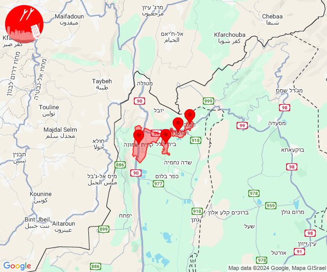 Alerty o zagrożeniu rakietowym w rejonie Kiryat Shmona