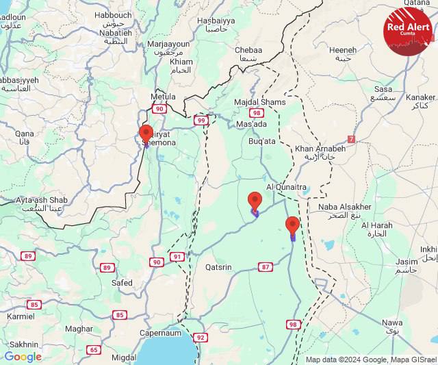 Sirènes d'alerte aux roquettes à Menara et à Alonei Habashan, Ortal