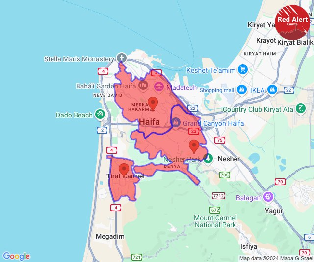 Haifa onder raketwaarschuwing