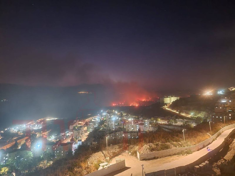 Fires from impacts in open areas near Tzfat