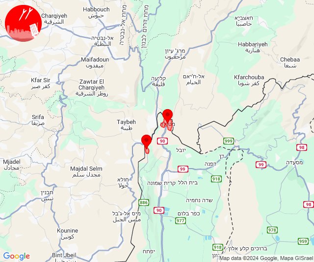 Raketlanceringen op Metula en Misgav Am