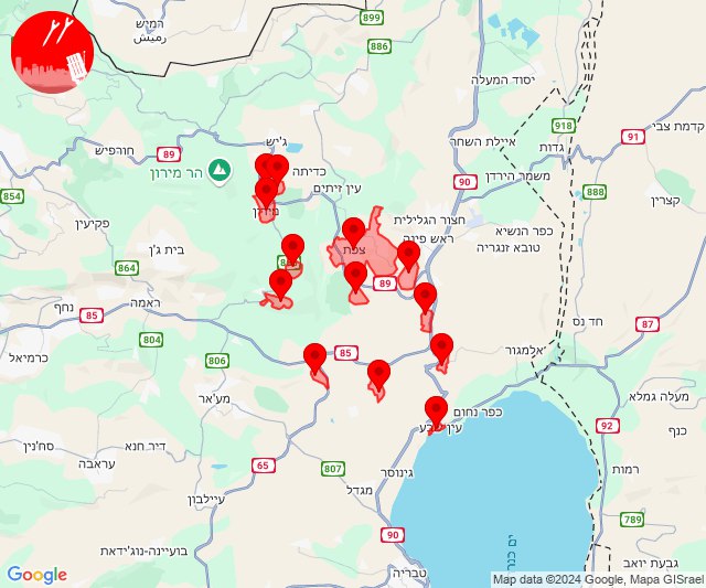 Se dispararon cohetes hacia Safed