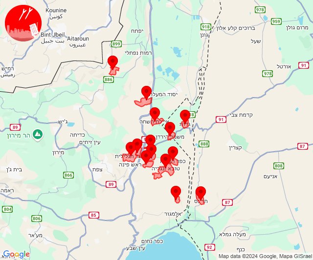 Rakettenregen afgevuurd richting Boven-Galilea