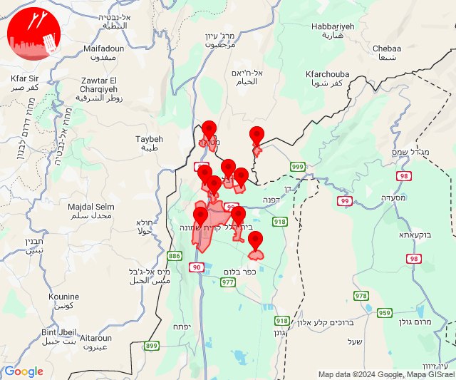 Bombardeos periódicos contra la zona de Kiryat Shmona