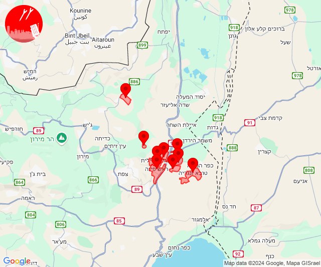 Se dispararon cohetes hacia la zona de Rosh Pina