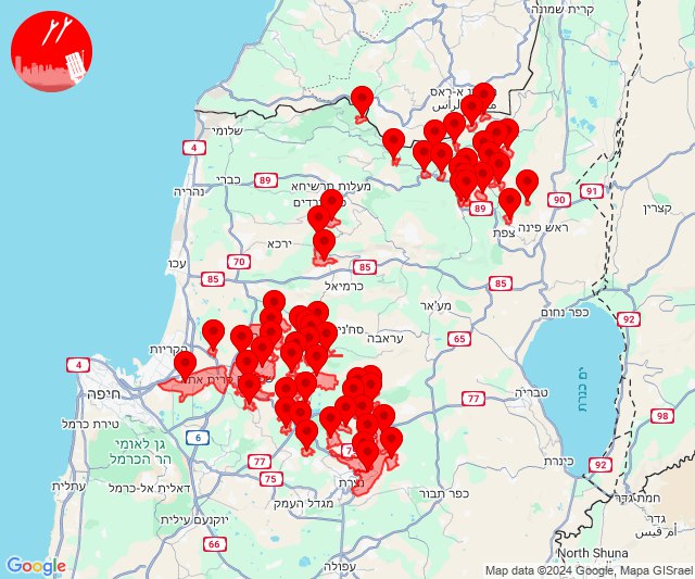 Massiver Raketenangriff auf Safed, Karmiel und im Osten bis Haida