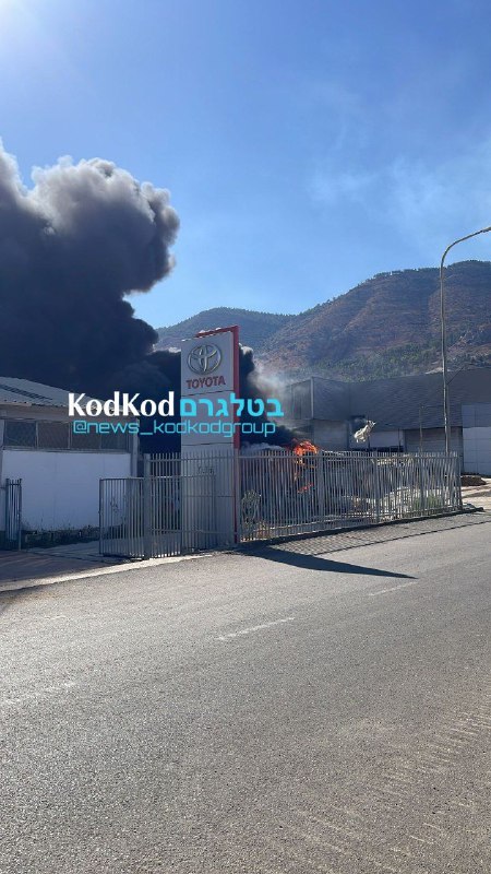 Fire in Kiryat Shmona after projectile hit