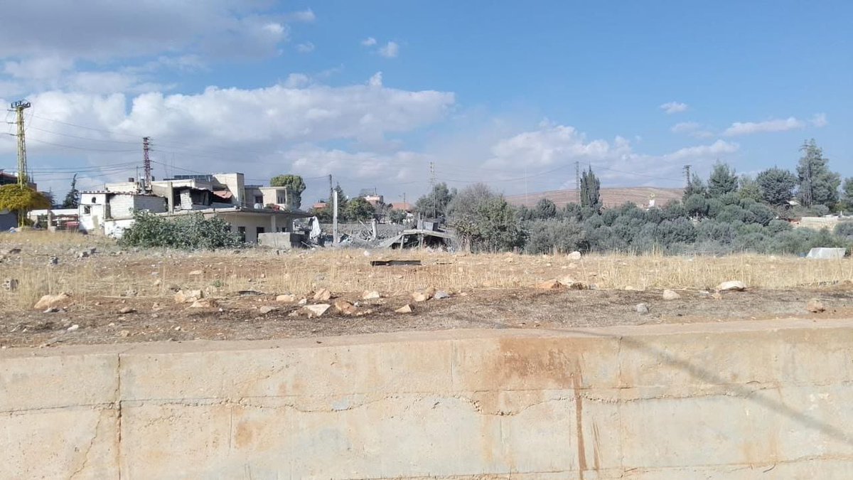 The house targeted by an Israeli airstrike in the town of Kafrdan in the northern Bekaa