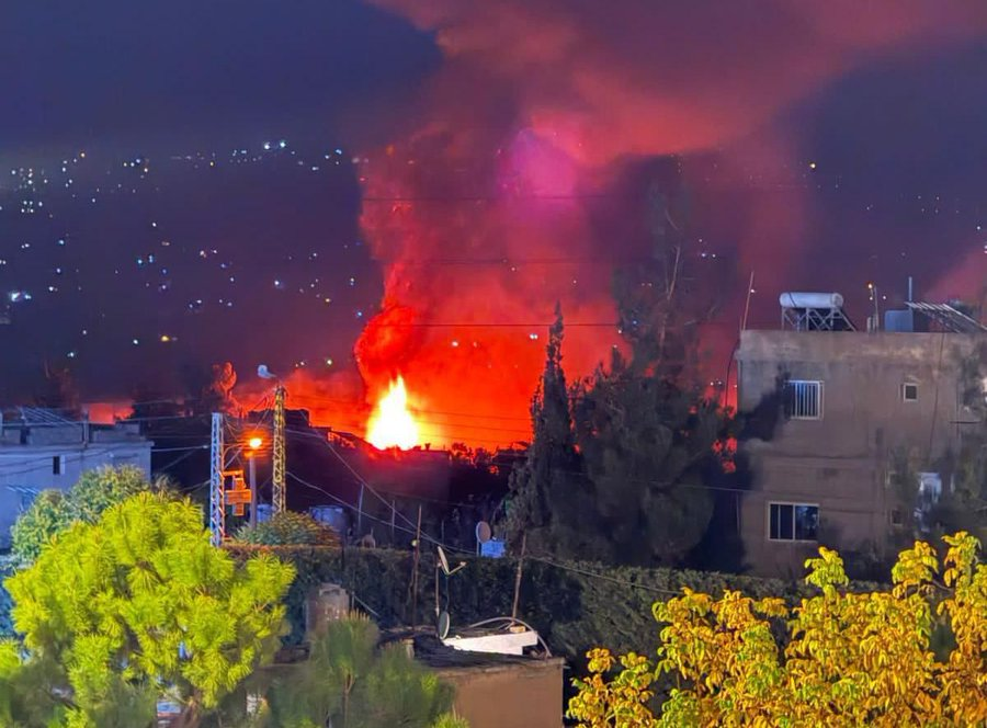 Israeli raid on the town of Taalabaya in the Zahle district in the Bekaa