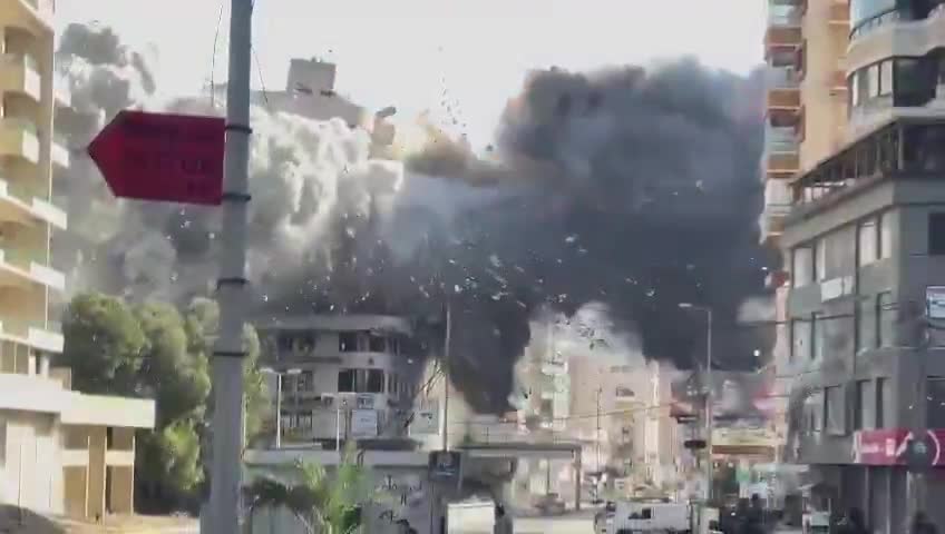 Video from a very close angle of the raid that targeted a building in Shiyah in the suburb of Beirut