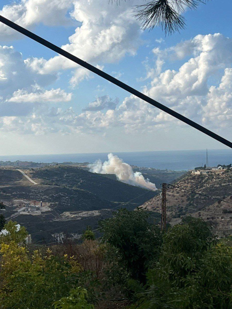 An Israeli drone raid on the Tebna area between the towns of Tefahta and Al-Bissarieh, in the Sidon district, southern Lebanon