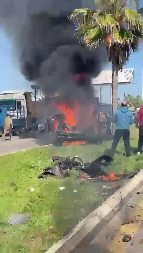 Targeting a car opposite the municipal stadium in Sidon