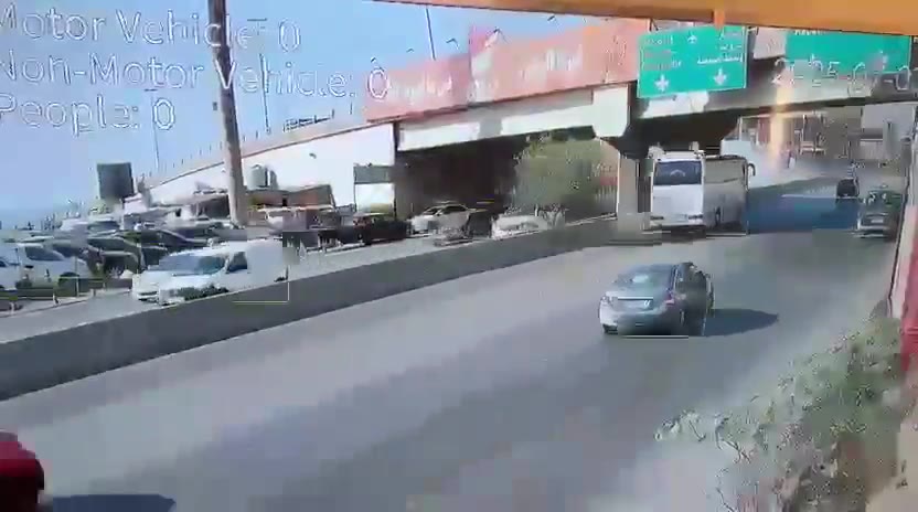 A surveillance camera documents the moment an Israeli drone launched a raid on a car in Khaldeh.