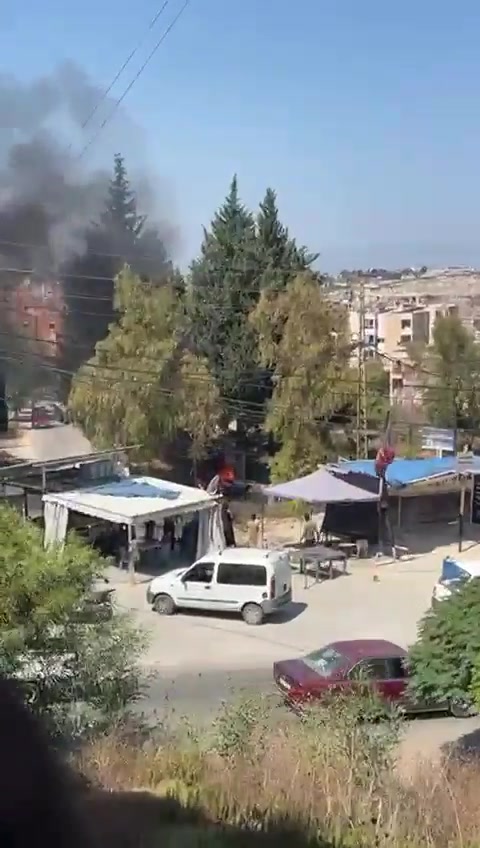 Scenes from the Israeli raid that targeted a car in the town of Toul-Kafour.
