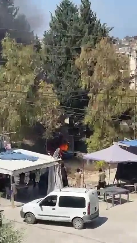 Scenes from the Israeli raid that targeted a car in the town of Toul-Kafour.