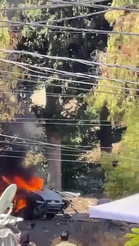 Scenes from the Israeli raid that targeted a car in the town of Toul-Kafour.