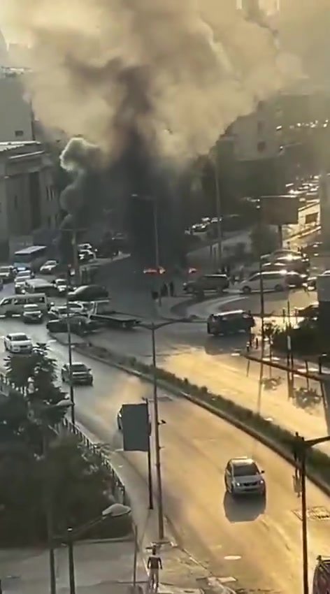 Retired military personnel staged a protest in downtown Beirut, blocking roads with burning tires in Saifi.