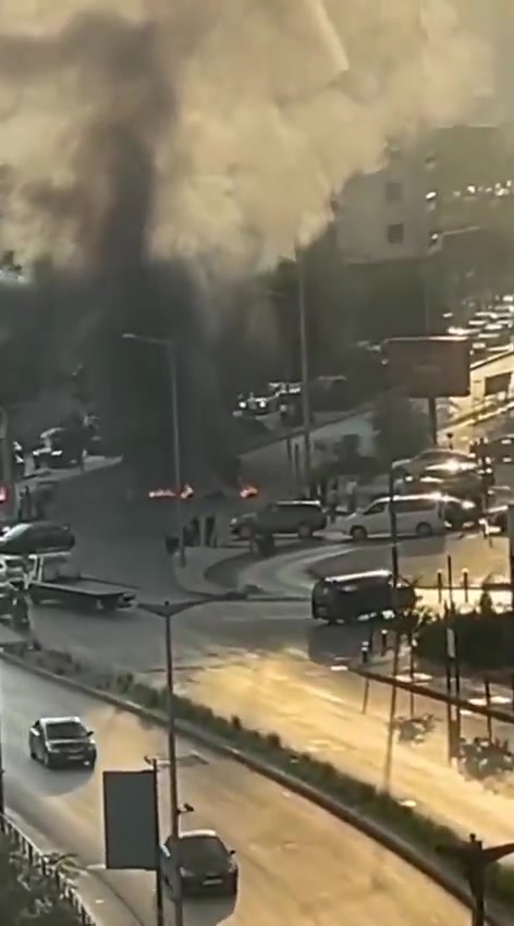 Retired military personnel staged a protest in downtown Beirut, blocking roads with burning tires in Saifi.