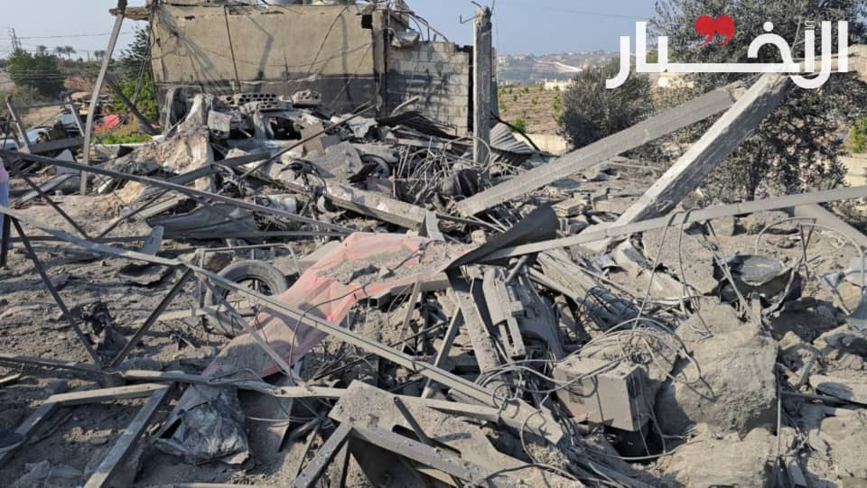 From the site of the raid that targeted a gathering of an iron factory and a wood sawmill in the town of Al-Abbasiya