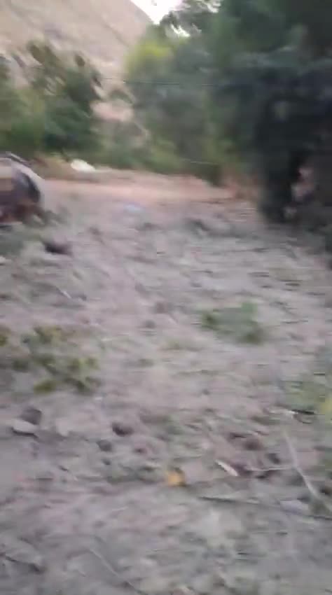 This is what the scene looks like in Tayr Falsay after the Israeli raids that targeted the town at night.