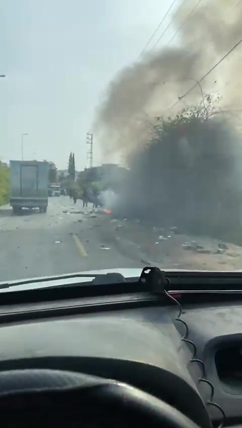 In a second airstrike in Lebanon today, the Israeli army says it targeted a Hezbollah operative in Burj al-Shemali, near the coastal city of Tyre, a short while ago